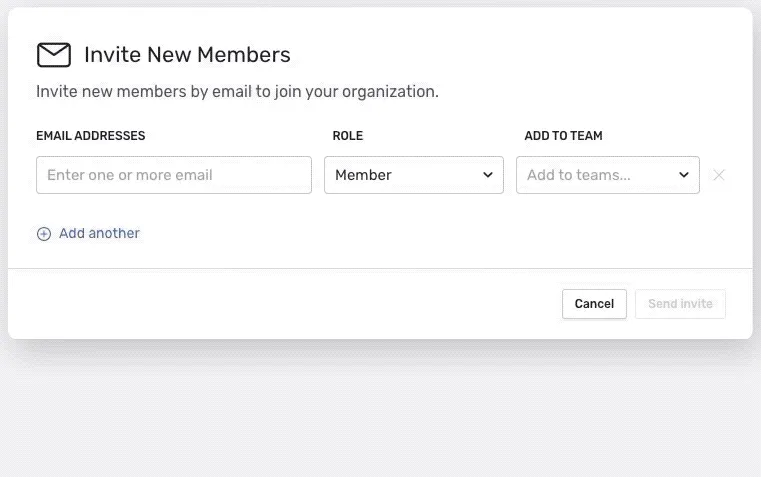 New invitation modal